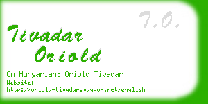 tivadar oriold business card